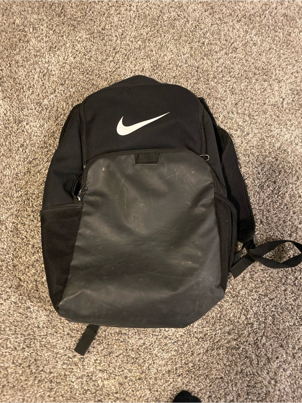 Nike Black Backpack with White Swoosh Logo